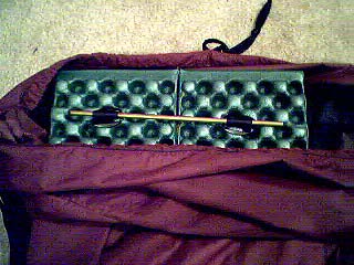 New Design - View of Pack Inside: Notice how the webbing and triglides are pulled all the way through the Z-Rest Pad and then secured with the small copper tube.