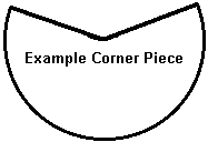 Example corner piece showing extra material to allow for folds.